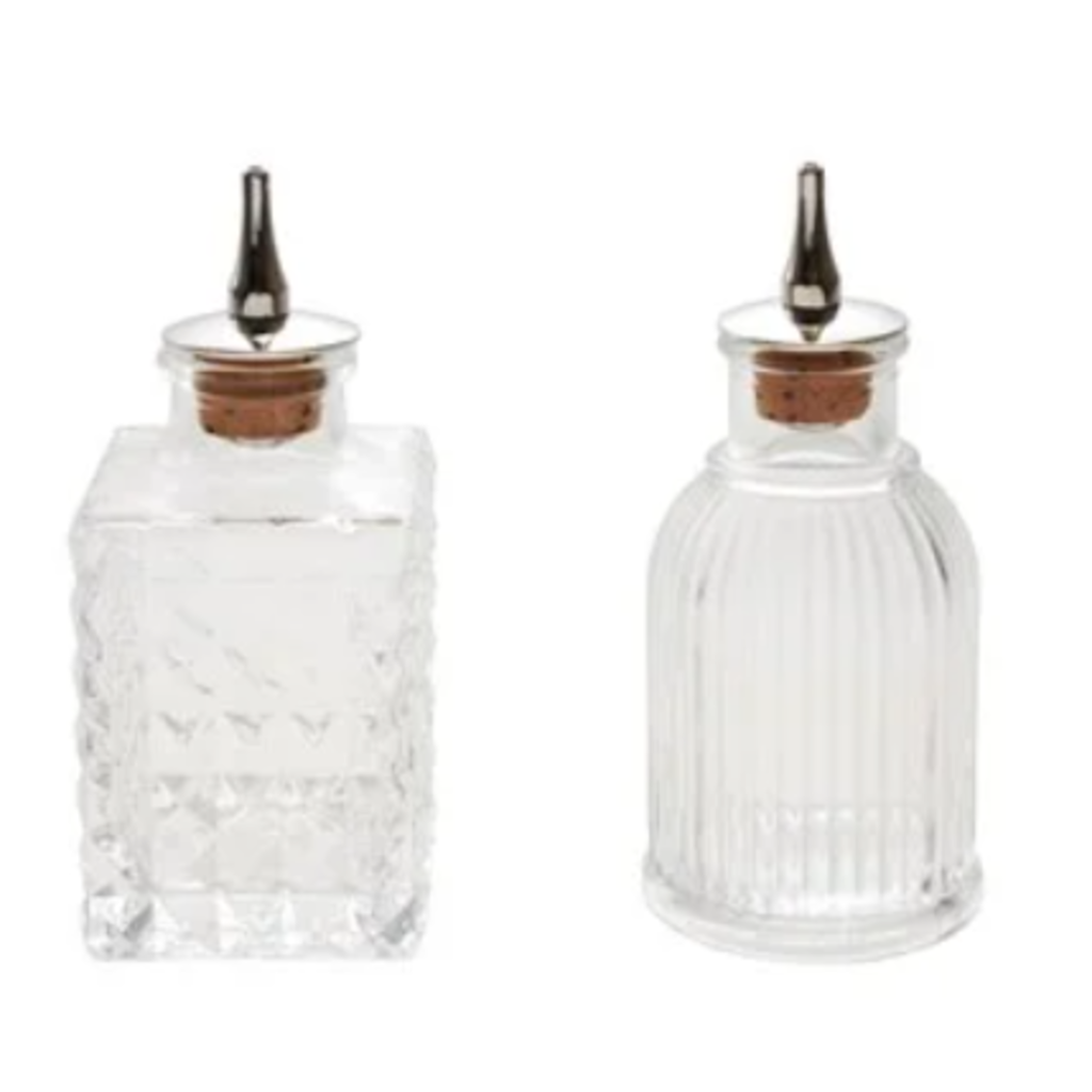 2 oz. Pressed Glass Bitters Bottle with Spout S/2