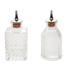 2 oz. Pressed Glass Bitters Bottle with Spout S/2