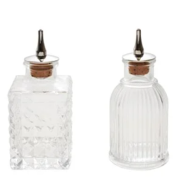 2 oz. Pressed Glass Bitters Bottle with Spout S/2