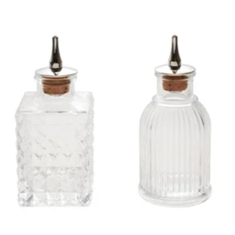 2 oz. Pressed Glass Bitters Bottle with Spout S/2