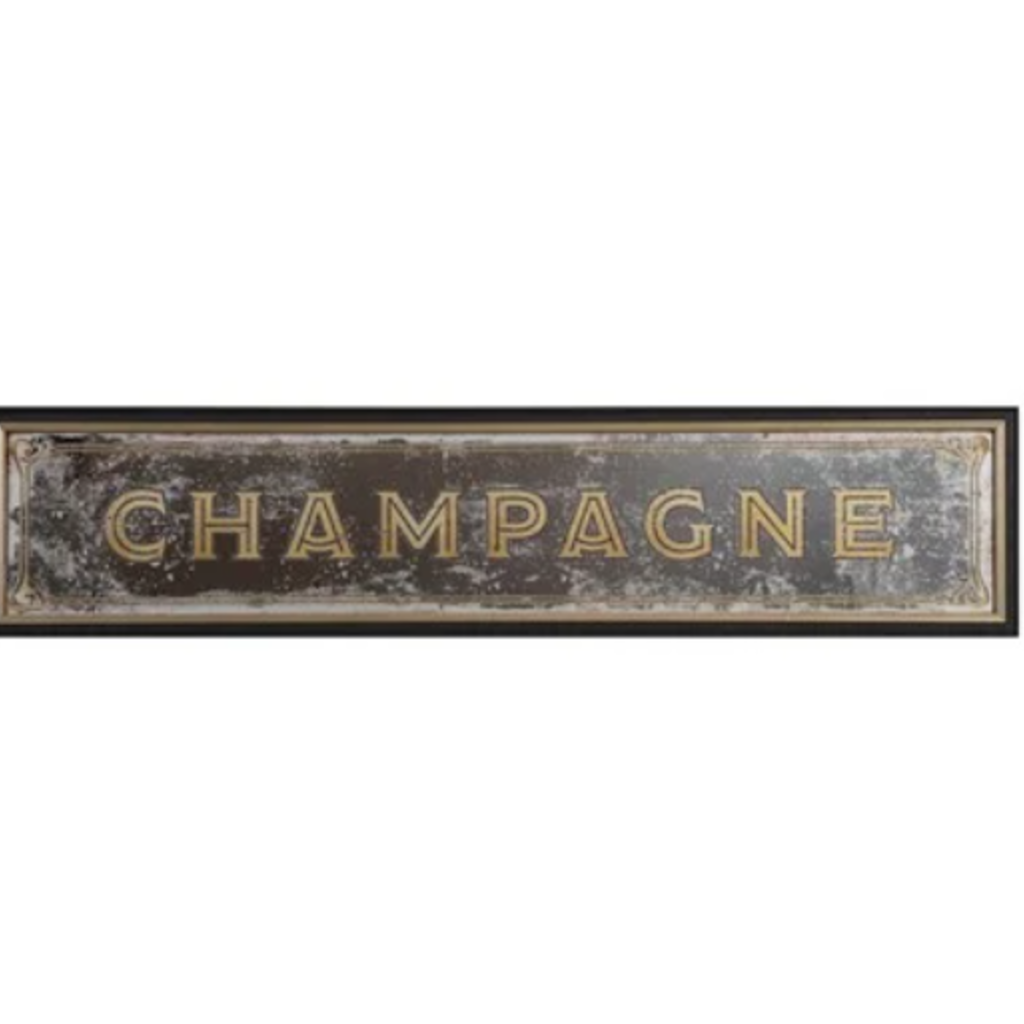 Plastic & MDF Framed Wall Décor with Antique Mirror "Champagne"
