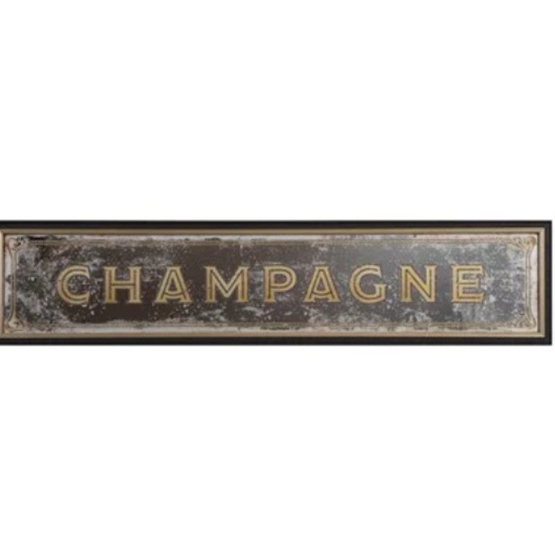 Plastic & MDF Framed Wall Décor with Antique Mirror "Champagne"