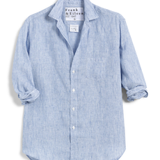 FRANK & EILEEN MENS FINBAR WOVEN BUTTON UP THIN BLUE STRIPE