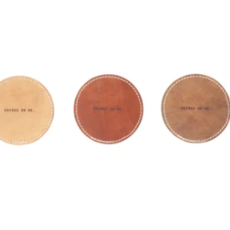 Sugarboo Drinks On Me Leather Coasters (Assorted Set of 12)