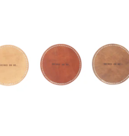 Sugarboo Drinks On Me Leather Coasters (Assorted Set of 12)