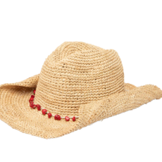 San Diego Hat Co Crocheted Raffia Cowboy Hat with Stone Trim