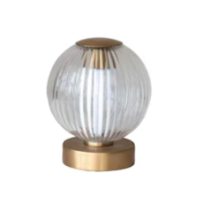 Glass & Metal Pleated LED Table Lamp with Touch Sensor in Kraft Box