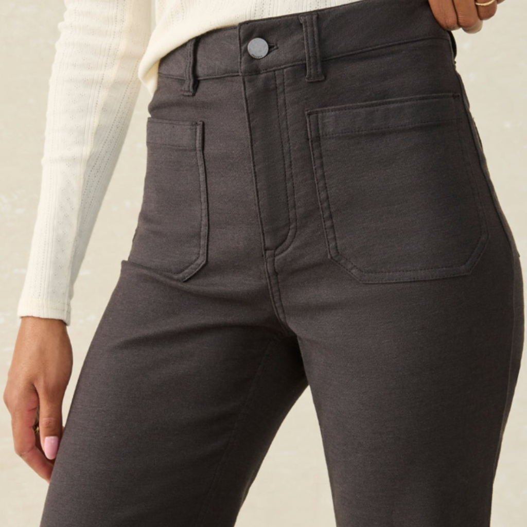STRETCH TERRY PATCH POCKET PANT WASHED BLACK