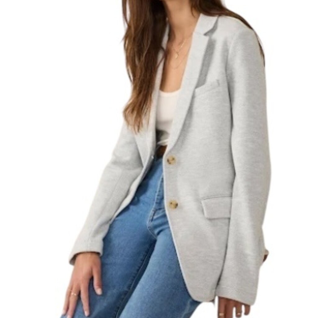 HER INLET KNIT BLAZER HEATHER GREY