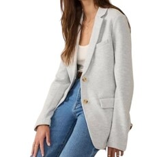 HER INLET KNIT BLAZER HEATHER GREY