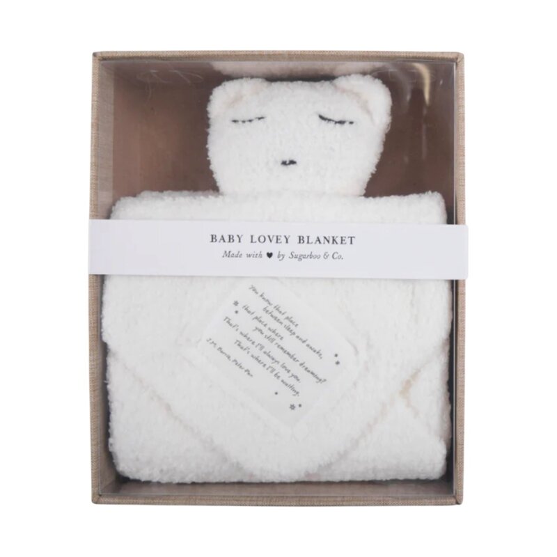 Sugarboo YOU KNOW THAT PLACE BETWEEN SLEEP AND AWAKE (PETER PAN) BEAR BABY LOVEY BLANKET