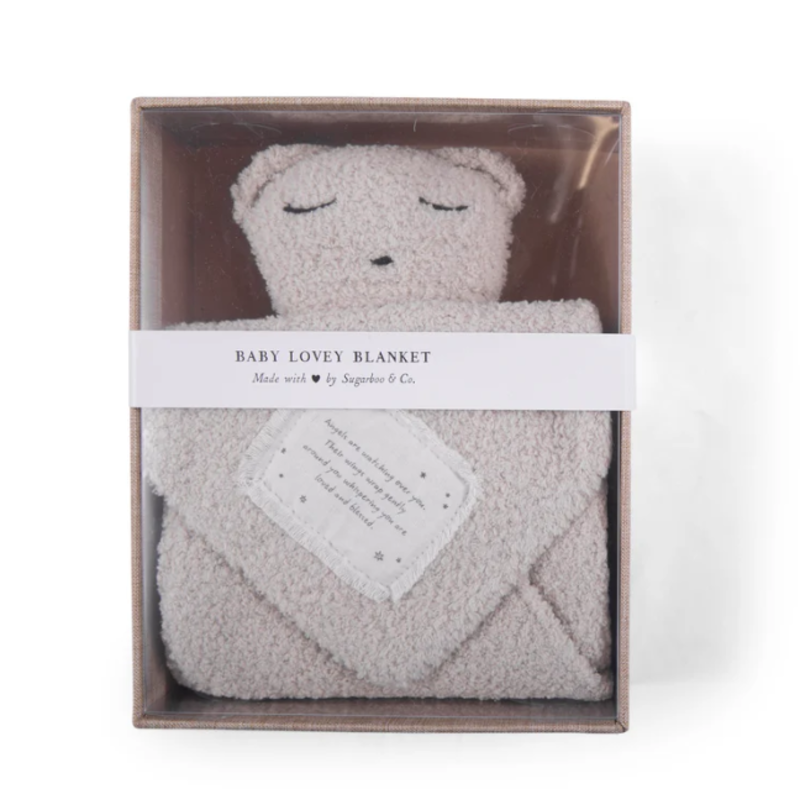 Sugarboo ANGELS ARE WATCHING BEAR BABY LOVEY BLANKET
