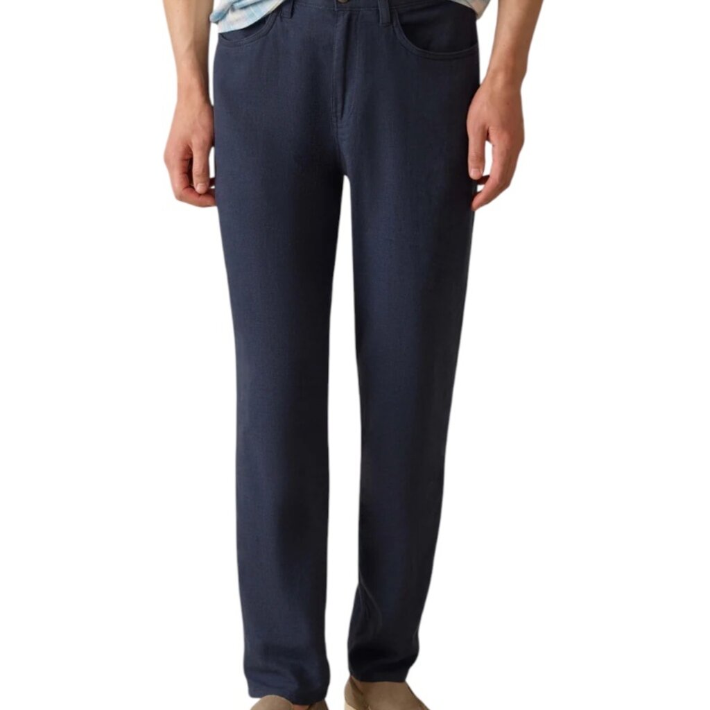 Faherty FOR HIM MOVEMENT LINEN 5 POCKET PANT DEEP SEA NAVY