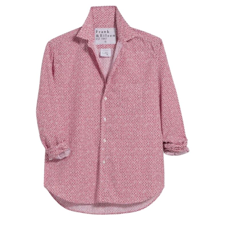 Frank & Eileen EILEEN Relaxed Button-Up Shirt SMALL RED FLOWERS