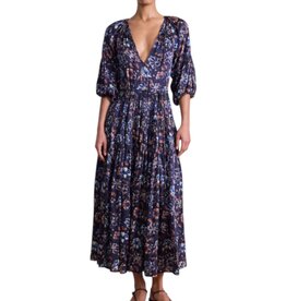 APIECE APART SANTA CECILIA MAXI DRESS BATIK FLORAL NAVY