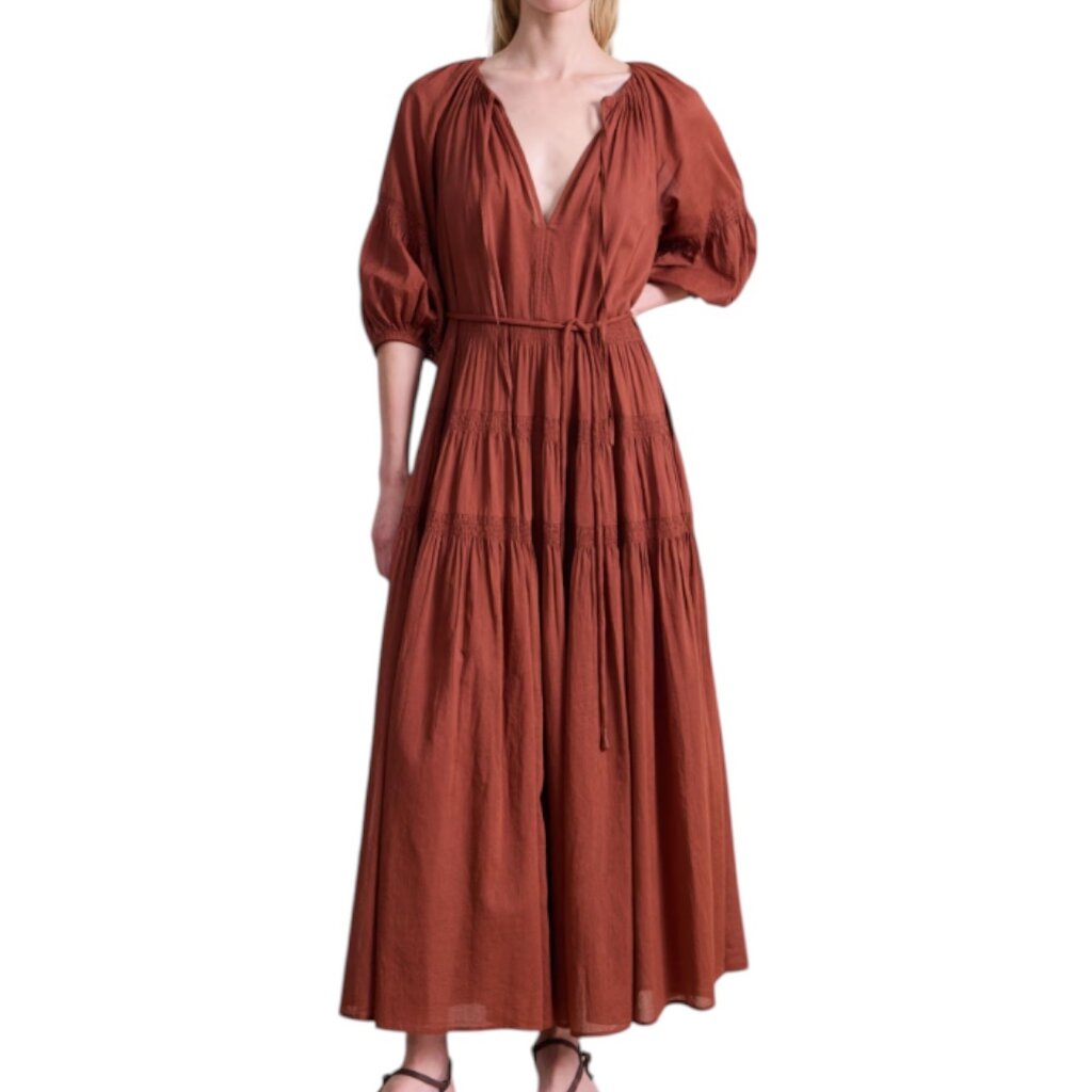 APIECE APART SANTA CECILIA MAXI DRESS SMOKED PAPRIKA