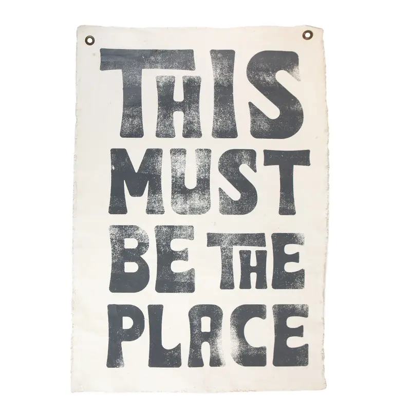 Sugarboo This Must Be The Place Hand Painted Wall Hanging 25"x37"