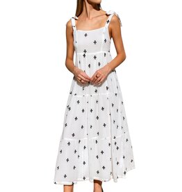 Emerson Fry Sara Tier Dress Embroidered Clover