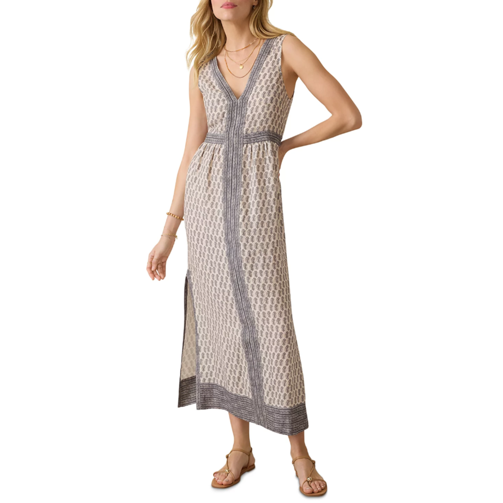 Macey Linen Maxi Dress Summer Pearl Blossom