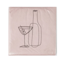 Paper Cocktail Napkins w/ Line Art