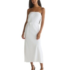 STRAPLESS BIAS MAXI DRESS WHITE