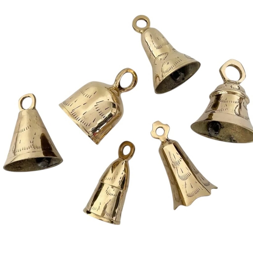 fort & field 3 3/4" Brass Flared & Tulip Bells w Metal Striker