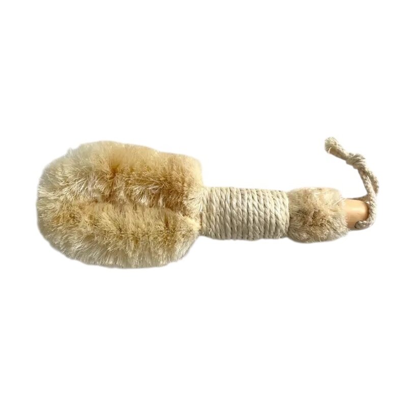 fort & field Natural Eco Sisal 9" Dry Body Brush w Wood Handle