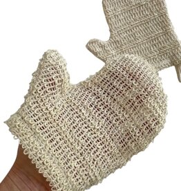 fort & field Natural Ramie Sustainable Eco Exfoliating Bath Glove w Loop