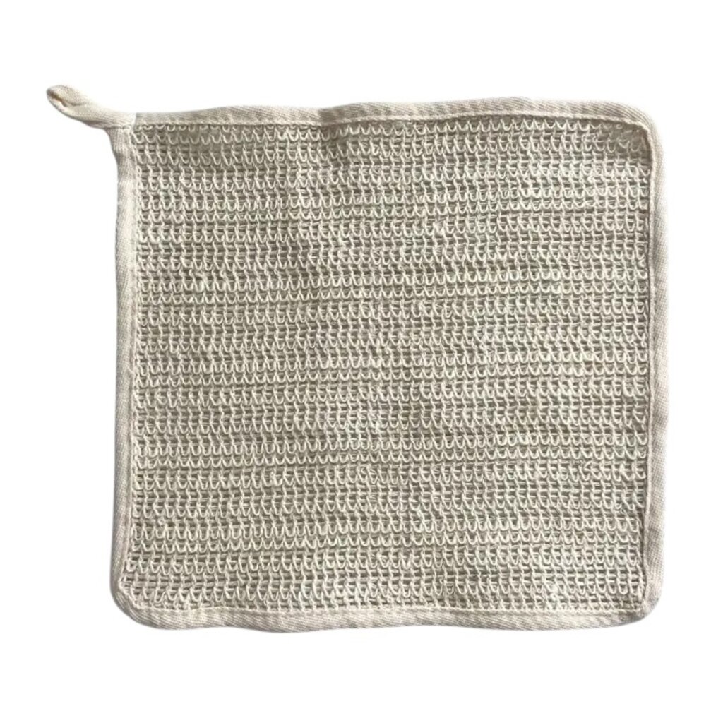 fort & field Exfoliating 10 in Square Eco Ramie Washcloth w Loop