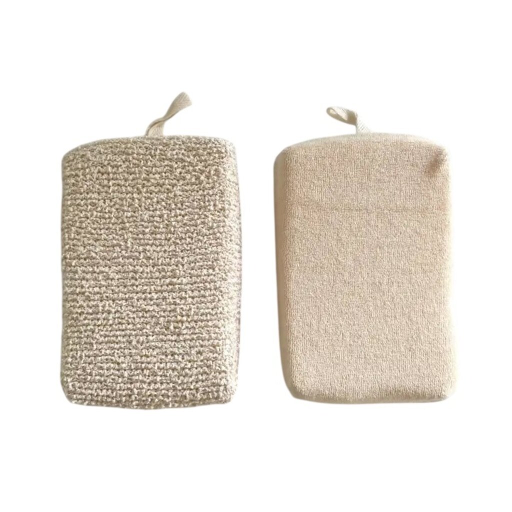 fort & field Rectangular Natural Ramie Cotton Terry Eco Bath Scrub Sponge