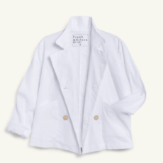 Frank & Eileen Mini English Peacoat WHITE PREFORMANCE LINEN