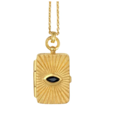 Temple Of The Sun Meri Locket Necklace Gold Vermeil BLUE SAPPHIRE