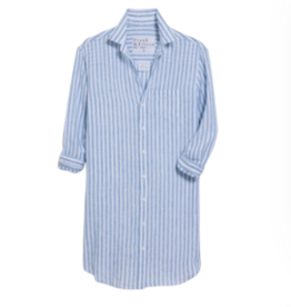 Frank & Eileen MARY Classic Shirtdress White, Blue Stripe Linen