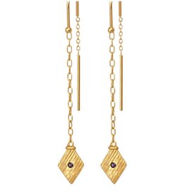 Temple Of The Sun Inka Earrings Gold Vermeil BLUE SAPPHIRE