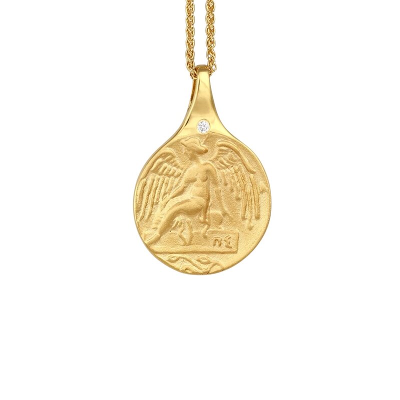 Temple Of The Sun Guardian Angel Necklace Gold Vermeil