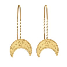 Temple Of The Sun Hanging Moon Earrings Gold Vermeil - GOLD VERMEIL