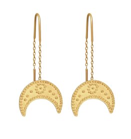 Temple Of The Sun Hanging Moon Earrings Gold Vermeil - GOLD VERMEIL