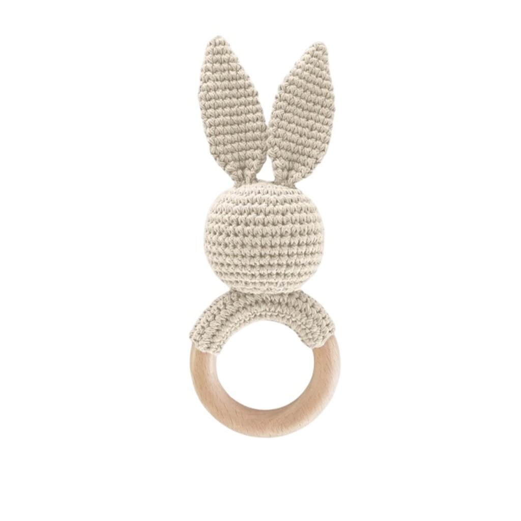 The Blueberry Hill Teether Bunny Cream Cotton Rattle