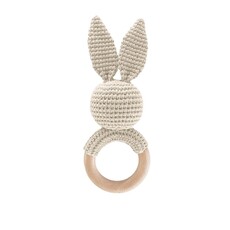 The Blueberry Hill Teether Bunny Cream Cotton Rattle