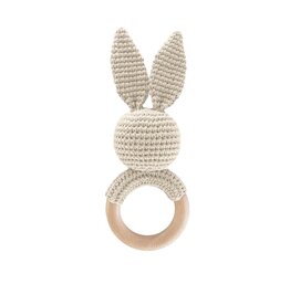 The Blueberry Hill Teether Bunny Cream Cotton Rattle