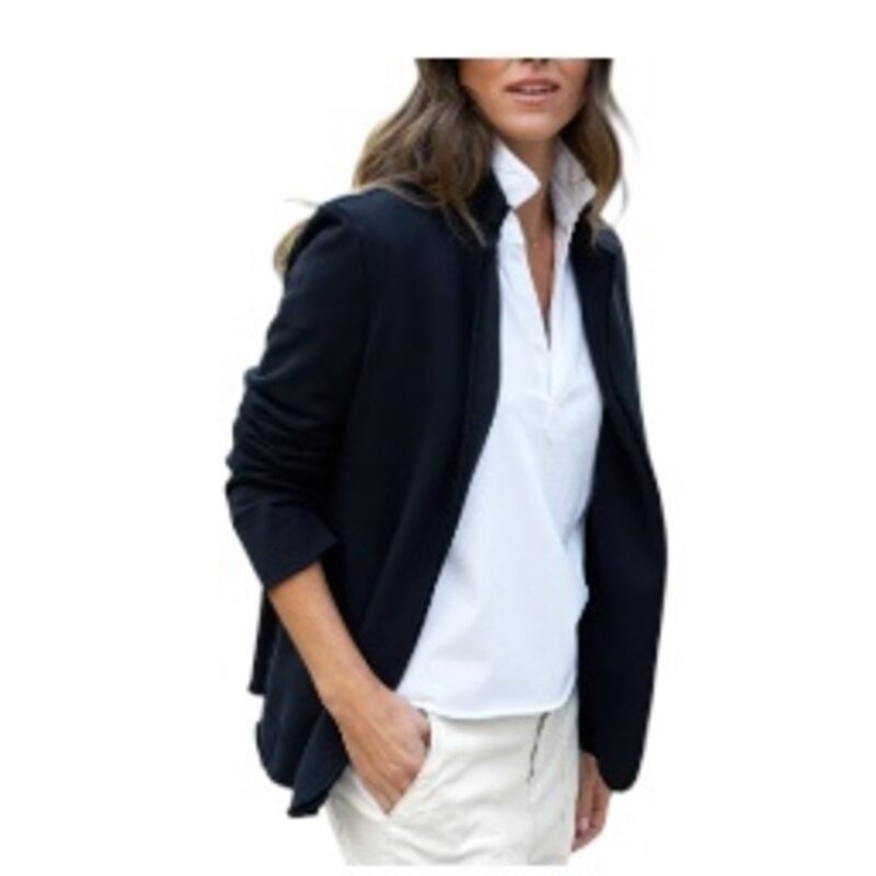 Frank & Eileen DUBLIN KNIT BLAZER TRIPLE FLEECE BRITISH ROYAL NAVY