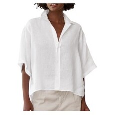 Frank & Eileen ROSIE Short Sleeve Button Up WHITE LINEN
