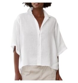Frank & Eileen ROSIE Short Sleeve Button Up WHITE LINEN
