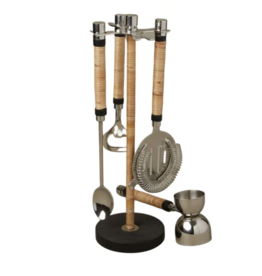 BE HOME Arendal Rattan Hanging Bar Tool Set