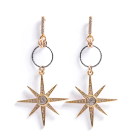 VERVE JEWELRY LYRIC MIXED METAL STAR EARRINGS VE141
