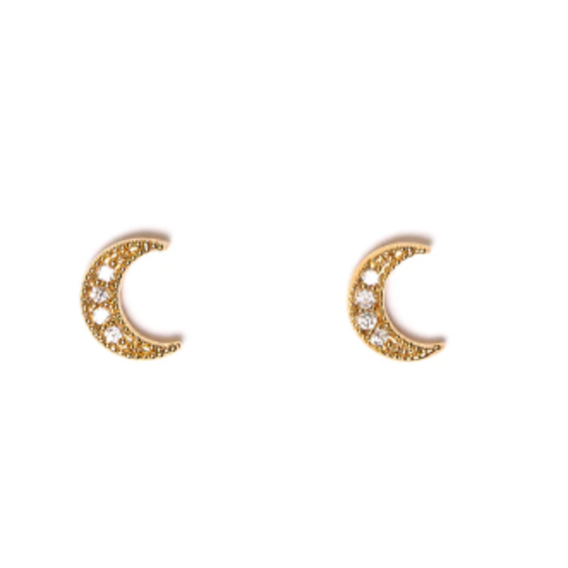 VERVE JEWELRY GEORGIA CRESCENT MOON STUDS VE204B