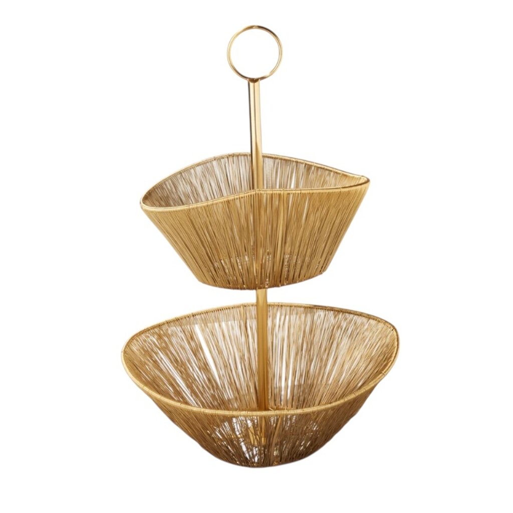 BE HOME Gold Rhythm Wire Small Basket
