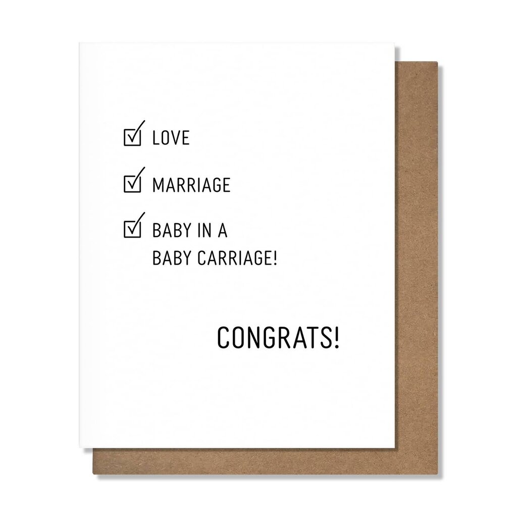 Pretty Alright Goods Baby Checklist - Baby Card