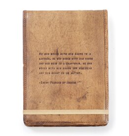 Sugarboo Large Saint Francis of Assisi Leather Journal - Honey