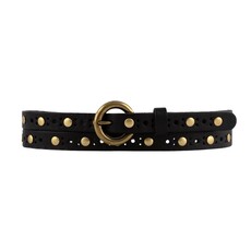 15004 Chloe Vintage Studded Skinny Belt Black